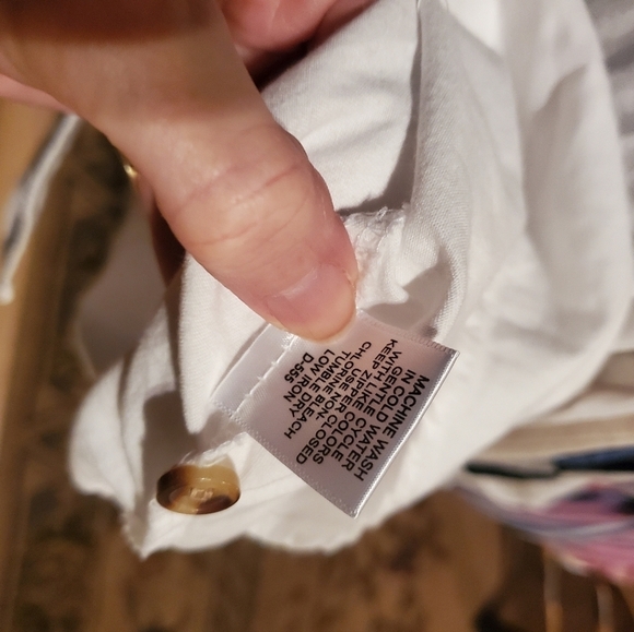 MPH Collection White 3/4 Sleeve Belted Buttoned Sz.‎ L Dress w Pockets - Picture 9 of 9